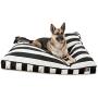 Black Vertical Stripe Medium Rectangle Indoor Outdoor Pet Dog Bed With Removable Washable Cover By Majestic Pet Products