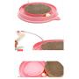 WWYM Cat Scratcher, Cat Scratchpad with Ball Mouse, Circular Plastic Corrugated Paper Cat-Scratchpad Toy Cat-Tease Plate Pet Supplies,Pink