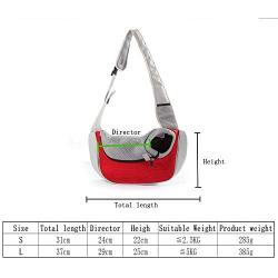 PETEMOO Pet Sling Carrier Bag, Hand-Free Dog Cat Outdoor Travel Shoulder Bag with Adjustable Strap& Zipper