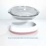 YOYOPET Glass Cat Food Bowl Stress Free Dog Bowl Non Slip Raised Bowls Tilted Elevated Cat Bowl, Wide Cat Dish, Protect Cats Spine, Relieves Whisker Fatigue, Dishwasher Safe