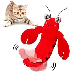 Revorit Flippity Lobster Cat Toy, Electric Moving Realistic Flopping Fish Toy, Interactive Lobster Catnip Cat Toy for Indoor Cats Kitten