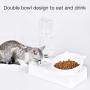 Marchul Gravity Water and Food Bowls Cat, Cat Dog Tilted Water and Food Bowl Set,Raised Cat Bowls, New Version,Cap Never Rust