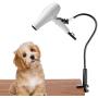 Dog Pet Grooming Table Hair Dryer Stand Holder Hands, Adjustable Flexible Third Arm Hose Tube Holder with Clamp (Black)