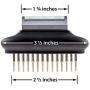 Vets Pride USA 2-in-1 Deshedding Comb & Undercoat Rake - Flexible Neck Bends Up to 30° - Grooming Tool with Deshedder Brush & Rake for Dematting - Detangler That Removes Both Matted & Shedding Hair