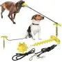 Dog Tie Out Cable and Stake, 10.19'' Sturdy Stake for Dog Tie Out with Dog Chew Toy and Elasticity Dog Chain for Camping Backyard, Great for Small Medium Large Dogs Up to 120 lbs Dog Tie Out Cable and Stake, 10.19'' Sturdy Stake for Dog Tie Out with Dog Chew Toy and Elasticity Dog Chain for Camping Backyard, Great for Small Medium Large Dogs Up to 120 lbs