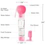 Rolife Portable Dog Water Bottle，3 in 1 Pet Travel Bottle with Food Container, Shovel, and Trash Bag Holder