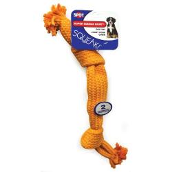 Ethical Pets Super Squeak Rope Dog Toy with 2-Squeaker, 14-Inch