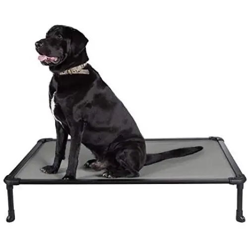 Veehoo Chew Proof Elevated Dog Bed - Cooling Raised Pet Cot for Large Dog - Rustless Aluminum Frame and Durable Textilene Mesh Fabric, Unique Designed No-Slip Feet for Indoor or Outdoor Use Veehoo Chew Proof Elevated Dog Bed - Cooling Raised Pet Cot for Large Dog - Rustless Aluminum Frame and Durable Textilene Mesh Fabric, Unique Designed No-Slip Feet for Indoor or Outdoor Use