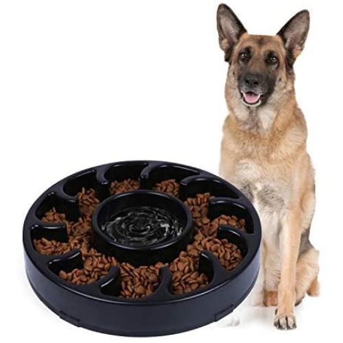 JASGOOD Slow Dog Bowl for Large Dogs,Anti-Gulping Dog Slow Feeder Stop Bloat,Slow Eating Big Pet Bowl