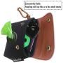 bellerata Poop Bag Holder for Leash with 2 Free Rolls of Poop Bags, Dog Poop Bag Holder for Leash, Canvas PU Leather Metal Carabiner Clip
