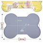 Super Design Silicone Waterproof Placemat - Bone Shaped Pet Feeding Mat, Silicone Raised Lip Non Spill Dog Cat Bowl Mat