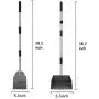 Dog Pooper Scooper,Tray and Spade Set, Adjustable Long Handle Metal Tray and Spade Poop Scoop with Bin for Pet Waste Removal, No Bending Clean Up for Medium and Large Dogs…