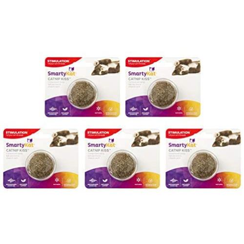 SmartyKat, Catnip Kiss, Cat Toys, Compressed Catnip Ball, Natural, Concentrated, Pure, Potent, Mess-Free, Value Pack (5 ct.) (09155-29995-006)