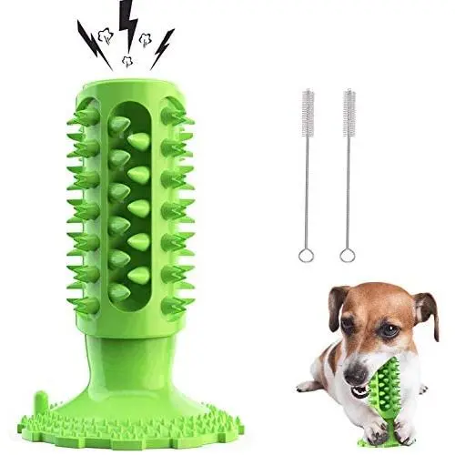Zozostore Dog Toothbrush Squeaky Chew Toys – 2020 Upgraded Sonic Puppy Teeth Cleaning Stick - Natural Rubber Dental Care Toothbrush, with 2PCS Straw Cleaning Brush. Zozostore Dog Toothbrush Squeaky Chew Toys – 2020 Upgraded Sonic Puppy Teeth Cleaning Stick - Natural Rubber Dental Care Toothbrush, with 2PCS Straw Cleaning Brush.