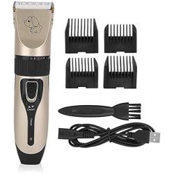 HERCHR Dog Grooming Clippers, USB Rechargeable Adjustable Pet Hair Trimmers with 4 Guard Combs(Without Battery), 1.77 x 7.2in