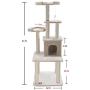 Majestic Pet Products 64 inch Beige Casita Cat Furniture Condo House Scratcher Multi Level Pet Activity Tree