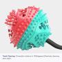 CHZHENG Dog Chew Toys, Non-Toxic Dog Treat Ball Teeth Cleaning Chew Toy Bite Resistant with Rope Dog Toothbrush for Small Medium Dog,Blue