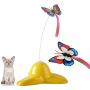 Buyter Interactive Cat Toy Electric Rotating Butterfly Turntable Puzzle Pet Tease Cat Pole
