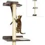 PetFusion Ultimate Cat Climbing Tower & Activity Tree. (24 x 20.8 x 76.8 inches (lwh) Tall Sisal Scratching Posts, Modern Wall Mounted cat Furniture, Espresso Finish). 1 Year Manufacturer Warranty