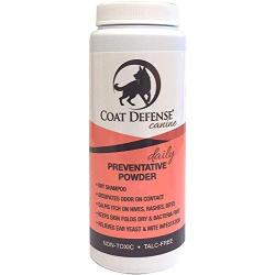 COAT DEFENSE Dog Daily Preventative Powder | Promotes The Healing of Hot Spots, Rashes & Itchy Skin | Excellent Waterless Dry Shampoo | 6 Ounce Powder | Made in USA