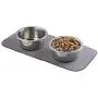 mDesign Premium Quality Microfiber Polyester Pet Food and Water Bowl Feeding Mat for Dogs - Ultra Absorbent Reversible Placemat - Folds for Compact Storage - Small, 2 Pack - Pewter Gray/Ivory mDesign Premium Quality Microfiber Polyester Pet Food and Water Bowl Feeding Mat for Dogs - Ultra Absorbent Reversible Placemat - Folds for Compact Storage - Small, 2 Pack - Pewter Gray/Ivory