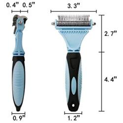 HOP Home of Paws 2 Sided Pet Grooming & Deshedding Brush Undercoat Rake for Cats & Dogs Safe Dematting Comb for Mats Tangles Removing