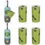 Baring 2 Pack Dog Pet LED Poop Bag Dispenser with Carabiner, 4 Rolls Leak-Proof Dog Poop Waste Bags for Dog Puppy Cat