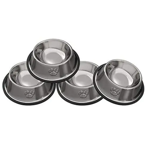 JOCHA Stainless Steel Dog Cat Bowls Cat Food Bowls with Rubber Base for Small/Medium/Large Dogs, Pets Feeder Bowl and Water Bowl Perfect Choice JOCHA Stainless Steel Dog Cat Bowls Cat Food Bowls with Rubber Base for Small/Medium/Large Dogs, Pets Feeder Bowl and Water Bowl Perfect Choice
