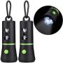 2 Set Waste Bags Holder Dispenser Include 2 Pieces LED Flashlight Waste Dispenser and 2 Rolls of Leak-Proof Dog Poop Waste Bags (Green)