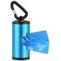 Decdeal Pet Poop Holder Dog Waste Dispenser Aluminum Tube Includes 15pcs Waste Bags Refillable (Blue)