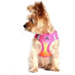 DOGGIE DESIGN American River Dog Harness Ombre Collection - Raspberry Pink and Orange XXL