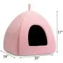 Hollypet Self-Warming Cat Bed, 2 in 1 Cat Tent Cave for Kittens and Small Dogs, 16 x 16 x 17 inches Triangle Feline House Hut with Washable Cushion for Indoor Outdoor Hollypet Self-Warming Cat Bed, 2 in 1 Cat Tent Cave for Kittens and Small Dogs, 16 x 16 x 17 inches Triangle Feline House Hut with Washable Cushion for Indoor Outdoor