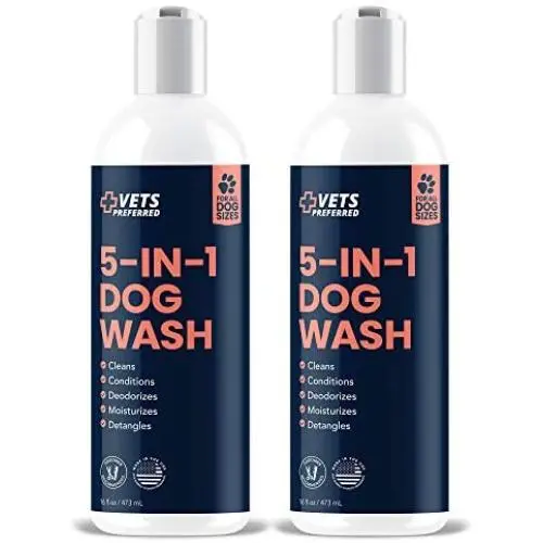 Vets Preferred Oatmeal Dog Shampoo for Dogs - 5 in 1 Pet Shampoo for Dogs & Puppy Shampoo for Dogs Over 12 Weeks, Hypoallergenic Dog Shampoo with Coconut, Oatmeal, & Aloe (16oz) - 2-Pack Vets Preferred Oatmeal Dog Shampoo for Dogs - 5 in 1 Pet Shampoo for Dogs & Puppy Shampoo for Dogs Over 12 Weeks, Hypoallergenic Dog Shampoo with Coconut, Oatmeal, & Aloe (16oz) - 2-Pack