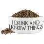 Awesome eMERCHency I Drink and I Know Things Lannister White Dog Bowl 7'' x 3'' Ceramic Dog Bowl/Plate Funny Pet Gift Inspired by Game of Thrones