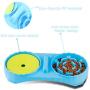 JUSTPET Anti Wet Mouth Slow Drink Pet Water Bowl, Anti Choke Slow Feeder Interactive Bloat Stop Dog Bowl, 2 in 1 Pet Double Bowl for Dogs Cats (Blue)