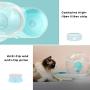 Lucky-M Double Dog Cat Water and Food Bowl Set, Detachable Transparent Bowl Automatic Water Dispenser Snail-Shaped Bottle Pet Feeder for Small Medium Size Dog Cat 2.8L