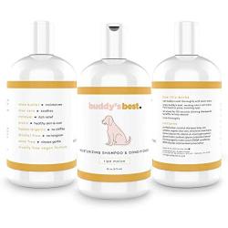 Buddys Best, Natural Dog Shampoo and Conditioner in One - Hypoallergenic, Oatmeal Shampoo for Dogs with Sensitive Skin - Moisturizing Dog Wash