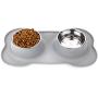 DogBuddy Dog Bowls, Dog Bowl for Food & Water, Dog Food Bowls for Medium & Large Dogs, Stainless Steel Dog Bowls, Dog Feeder with Dog Bowl Mat, Pet Bowl & Pet Food Mat Set
