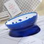 kathson Plastic Raised Cat Food Bowl Pet Feed Bowls Anti Vomiting Tilted Elevated Cats Bowl Protect Pets Spine for Small Short-Nosed Dog