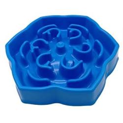 ROFTEK Food Bowl Stop Bloat Cat Slow Down Feeding Dog Hunting No Chock Feed Pet Bowl Slow Feeder Dog Bowl (Blue 3)