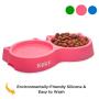 Cat Bowls - Cat Food Set of Silicone Cat Feeder Stand & Pets Food Can Cover - Cat Food Bowl Set - Cat Dish Set - Kitten Food Bowl - Cat Feeding Bowls - Cat Water Bowl