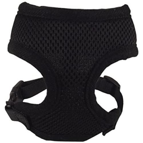 Hamilton Adjustable Rooster Soft Mesh Chicken Harness, Black, 5/8'' x 14''/20''/Medium