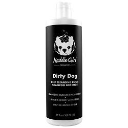 MaddieGirl Organics - Dirty Dog Deep Cleansing Detox Shampoo - Effectively Removes Dirt & Odor - All-Natural Organic Essential Oils & Botanicals - Vegan, Cruelty Free, No Gluten or GMOs - 17oz