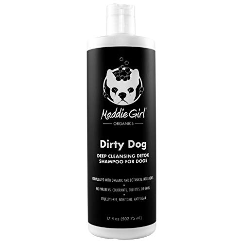 MaddieGirl Organics - Dirty Dog Deep Cleansing Detox Shampoo - Effectively Removes Dirt & Odor - All-Natural Organic Essential Oils & Botanicals - Vegan, Cruelty Free, No Gluten or GMOs - 17oz