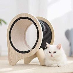 UQA Cat Scratch Post Vertical Cat Scratcher Sisal Wooden Living Room Cat Climbing Frame 2 in 1 Multifunctional Design Cat Toy Pet Supplies Cats Furniture (Color : Brown, Size : 50 21 32 cm)
