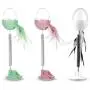 ocijf179 Cat Spring Ball Toy Tumbler Swinging Spring Ball Flash Teasing Toy with Bell Feather Cat Pet Toy - Green