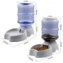 Zcaukya Automatic Cat Feeder and Water Dispenser Set, 1 Gal x 2 Gravity Dog Water Fountain Pet Food Feeder Zcaukya Automatic Cat Feeder and Water Dispenser Set, 1 Gal x 2 Gravity Dog Water Fountain Pet Food Feeder