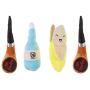 POPETPOP 4pcs Dog Chew Toys for Small Dogs - Dog Plush Toy Banana Tobacco Pipe Beer Playing Doll Stuffed Pet Molar Toy