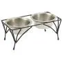 PetRageous 12112SS Moon Metal Non Slip Dog Diner, Black, 3.5-Cup Capacity, Two Dishwasher Safe Bowls, 6.10-Inch Tall Feeder, for Medium and Large Dogs and Cats PetRageous 12112SS Moon Metal Non Slip Dog Diner, Black, 3.5-Cup Capacity, Two Dishwasher Safe Bowls, 6.10-Inch Tall Feeder, for Medium and Large Dogs and Cats