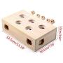 BeesClover Wooden 5 Mouse Holes Scratch Bite Resistant Interactive Toy for Pet Cat Mouse pet Gift